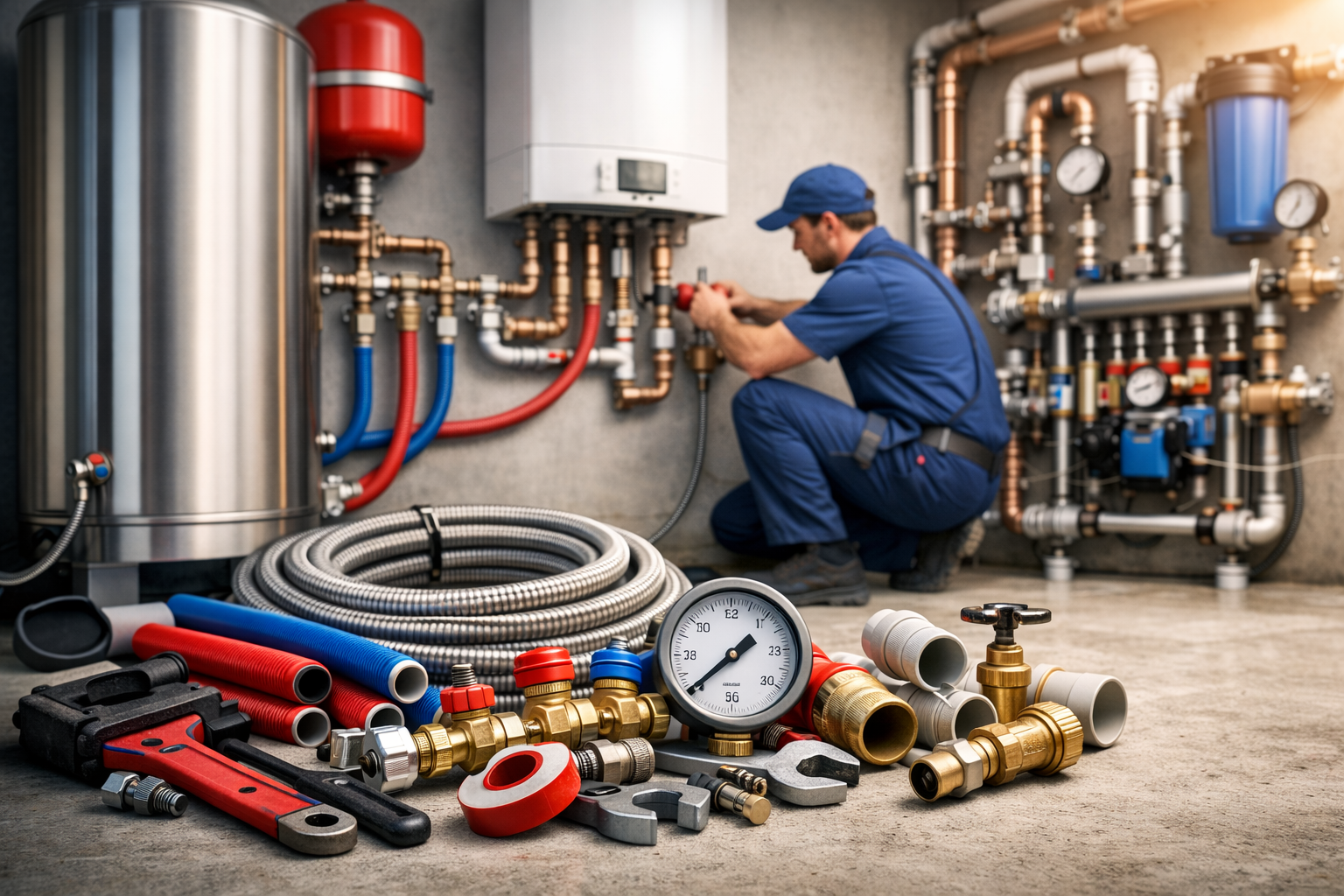 Intervention de plomberie sur une canalisation